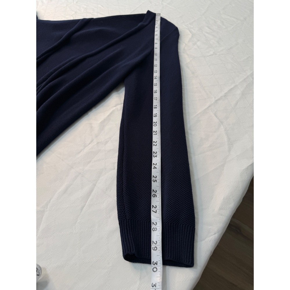 Eileen Fisher Navy Blue Knit Cardigan Open Front‎ Duster Minimalist Career Large - Picture 10 of 10